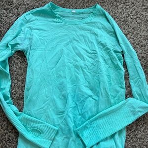 Lululemon: Swiftly Tech Long Sleeve *Stripe Heathered Fresh Teal Size 10